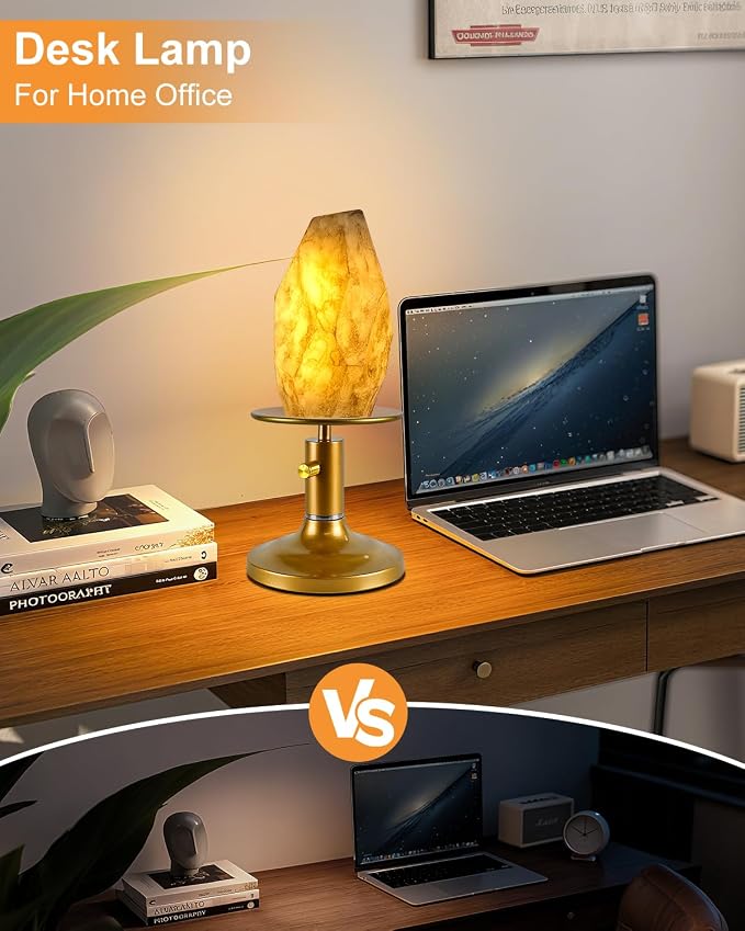 Lightdot Table Lamp for Bedroom Mid Century Modern Gold Small Desk Lamp Dimmable 3000K Warmwhite Nightstands Lamp Beside Table Lamp for Living Room Home Office