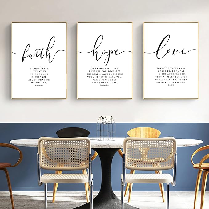 Bible Verses Wall Art Decor Scripture Canvas Wall Art Inspirational Bible Quote Wall Decor Scripture Posters Spiritual Christian Artwork Pictures Wall Painting for Living Room 24x36 Inch Unframed