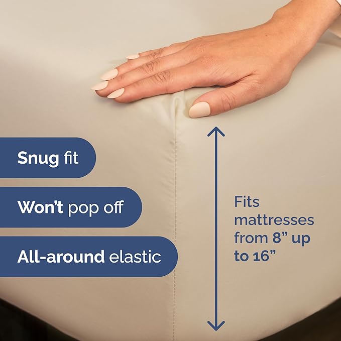 King Size 4 Piece Sheet Set - Comfy Breathable & Cooling Sheets - Hotel Luxury Bed Sheets for Women & Men - Deep Pockets, Easy-Fit, Extra Soft and Wrinkle Free Sheets - Wheat Oeko-Tex Bed Sheet Set