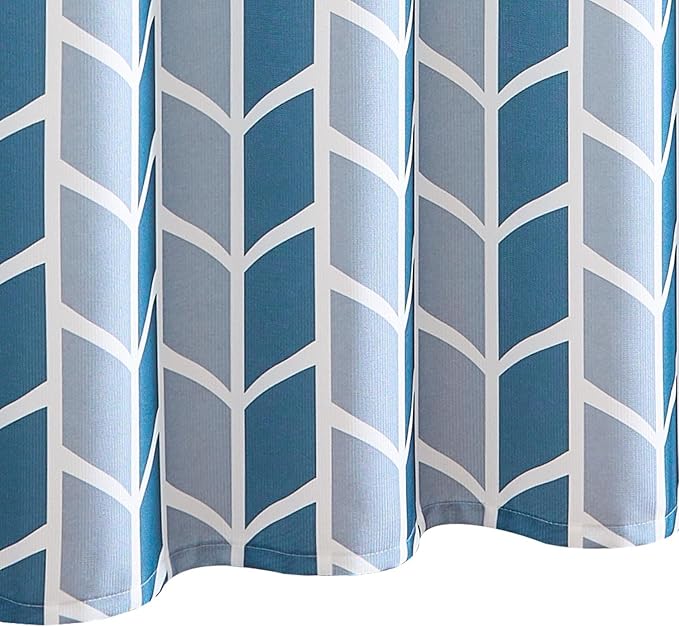jinchan Blue and White Geometric Shower Curtain Chevron Arrow Farmhouse Shower Curtains for Bathroom Modern Waterproof Fabric with 12 Hooks 70x72 Inches