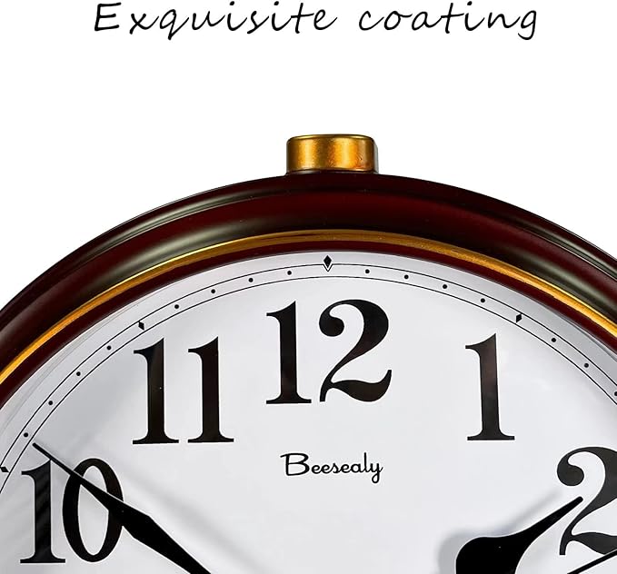Desk Clocks for Table Decor,Retro Mantel Clock Battery Operated for Fireplace Mantel, Living Room,Bedroom,Office,Desktop Decoration (Frosted Style)