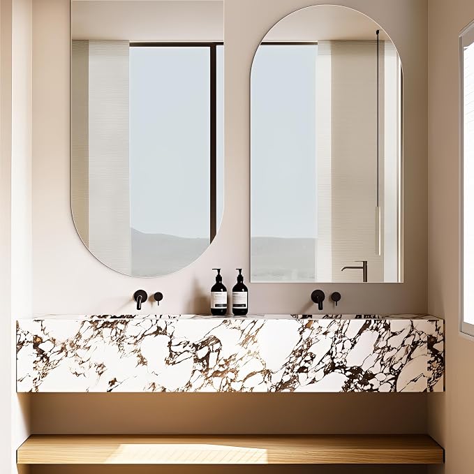 Niccy Arched Mirror, 20"x32" Arch Bathroom Mirror, Decorative Modern Mirrors for Bathroom, Bedroom, Living Room, Entryway, Frameless Vanity Mirror, Unique Wall Mounted