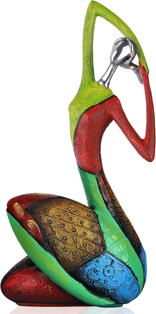 Minimalist Abstract Yoga Art Woman Statues and Sculptures, Creative Full-Color Oil Painting Art Female Statue, Modern Living Room Room Porch Centerpieces Bookcase Entryways Desktop Decor Crafts (C)