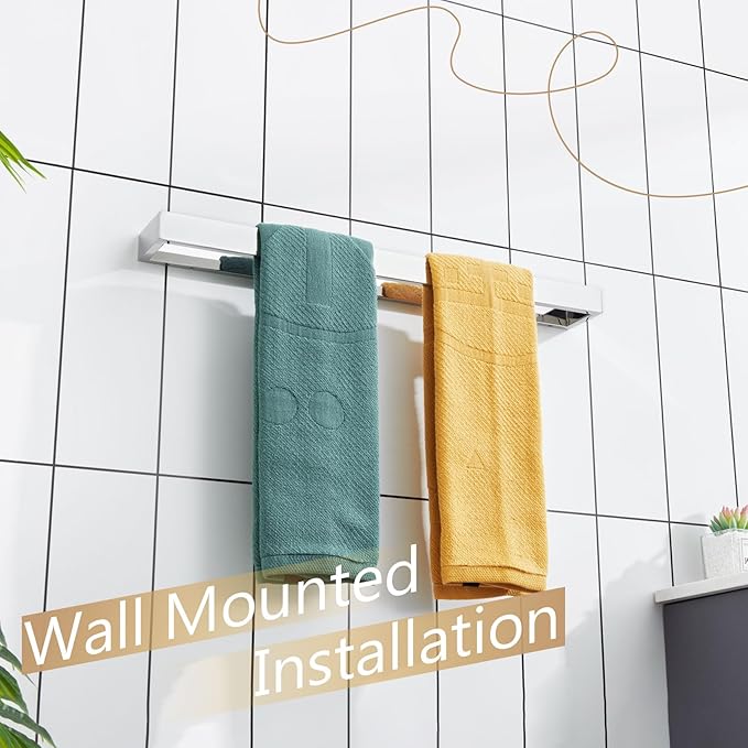 KOKOSIRI Towel Holder Chrome Bath Towel Bar Rack 20-Inch Kitchen Holder Polished Stainless Steel for Bathroom Hardware Wall Mounted, 1 Pack B4008CH-L20