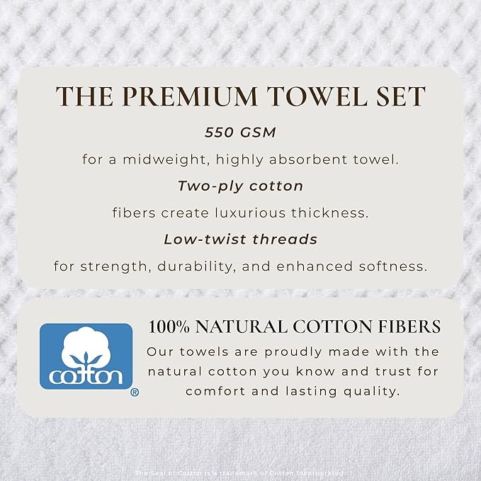 Great Bay Home Oversized Bath Sheets - 100% Cotton 2 Pack 68x35 Extra Large Towel - Absorbent, Durable, Quick-Dry Towels for Bathroom (Optic White)