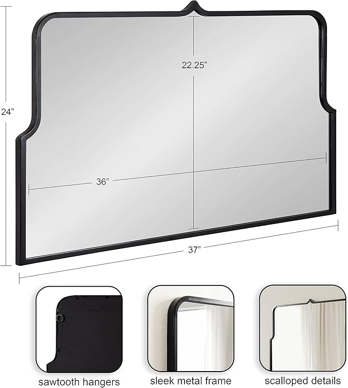 Kate and Laurel Gezella Scallop Arched Wall Mirror