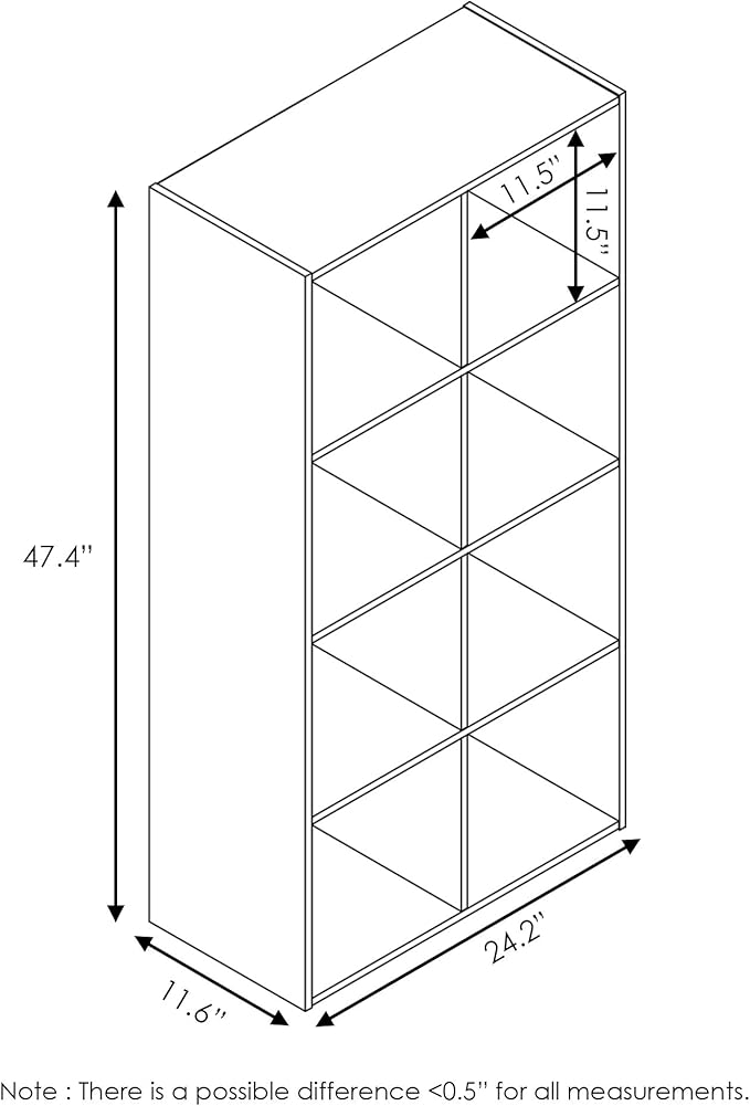 Furinno Pelli Cubic Storage Cabinet, 4x2, Espresso