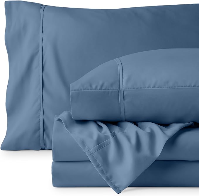 Bare Home Twin Sheet Set - 1800 Ultra-Soft Microfiber Twin Bed Sheets - Double Brushed - Deep Pockets - Easy Fit - 3 Piece Set - Bedding Sheets & Pillowcases (Twin, Coronet Blue)