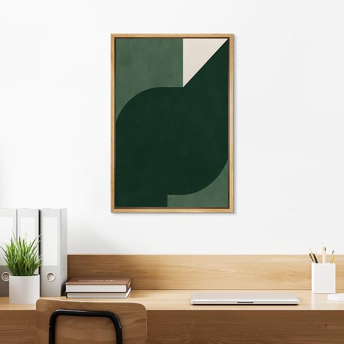 SIGNLEADER Framed Canvas Print Wall Art Elegant Purple Curve Balance Modern Abstract Illustration Modern Art Decorative Zen for Living Room, Bedroom, Office - 24"x36" NATURAL