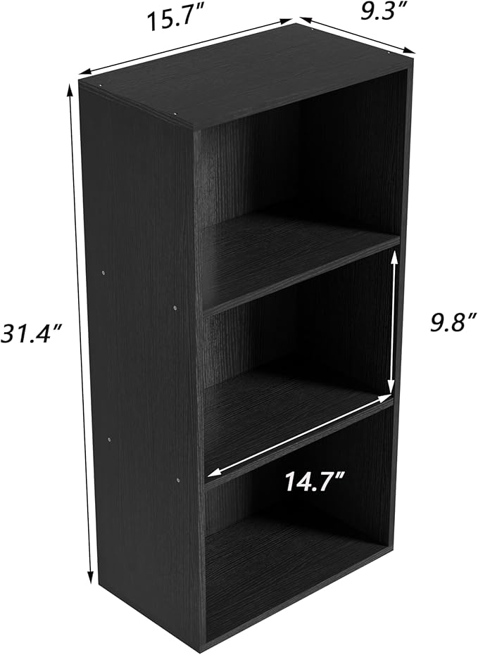 Wooden 3 Cube Storage Organizer, 3 Tier Low Bookcase Freestanding Storage Display Organizer,Versatile Cubes Shelf and Cubby Unit for Any Space