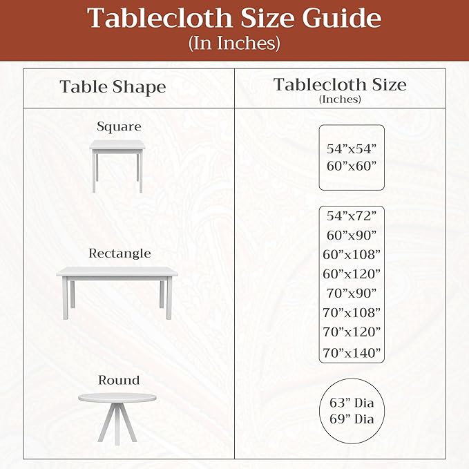 Maison d' Hermine Table Cloth Round Table 100% Cotton 69 Inches Fall Tablecloth Reusable Everyday Use for Thanksgiving Christmas Decorations Dining Farmhouse Party (Amazonia)