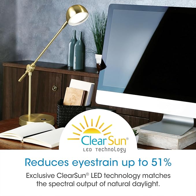 OttLite Direct LED Desk Lamp with USB Port - Modern, Adjustable, Desk Light