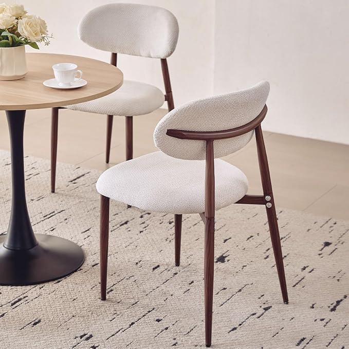 31.5" Round Dining Table for 2-4 Modern Circle Tulip Table with Metal Black Tulip Pedestal Base for Kitchen Dining Living Room Apartment Small Space Cafe, Natural