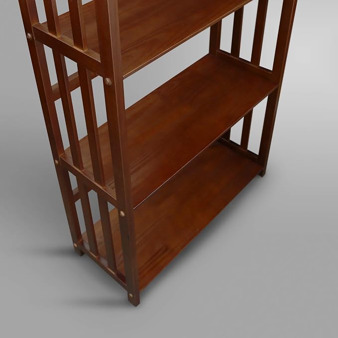 Mission Style 5-Shelf Bookcase-Walnut