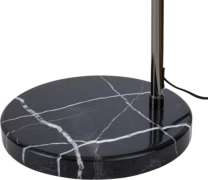 Major-Q Large 79" H Modern Standing Adjustable Floor Lamp with Metal Dome Shade & Marble Base for Living Room - Corner Light Arc Lamps for Bedrooms Black Chrome