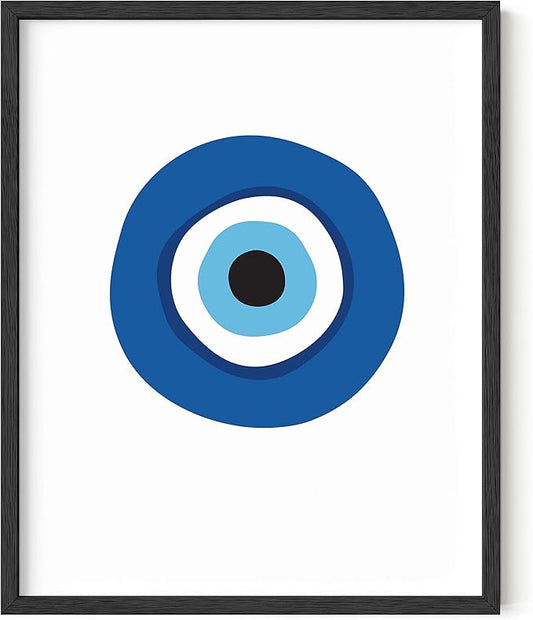 HAUS AND HUES Evil Eyes Poster - Abstract Blue Art Prints for Room Aesthetic, Big Eyes Painting (Unframed, 16x20)
