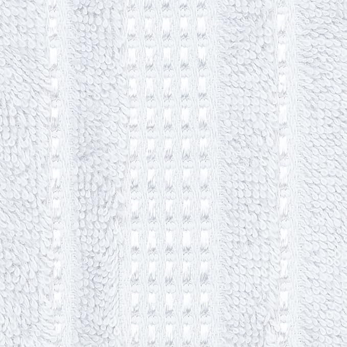 Melissa Linen 8 Piece Turkish Cotton Towel Set, 2 Bath Towel 28 x 55 Inches, 2 Hand Towel 20 x 35 Inches, 4 Fingertip Towel 12 x 18 Inches, White, Absorbent, Quick Dry, Durable and Soft Shower Towel