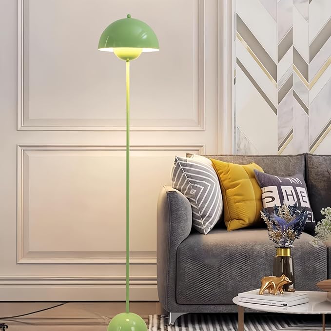COSYLUX Modern Floor Lamp for Living Room, Industrial Tall Standing Lamp for Bedroom, Metal Shade Reflecting Light Reading Floor Lamp for Office, Nursery Room, Corner(Pastel Green)