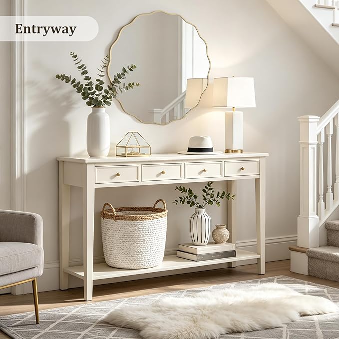WallBeyond Round Wavy Mirror for Wall Decorative 36 inch, Modern Round Mirror Aluminum Frame for Bathroom Bedroom Living Room Home House Office Entryway, Gold