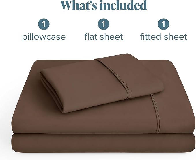 Bare Home Twin XL Sheet Set - 1800 Ultra-Soft Microfiber Twin Extra Long Bed Sheets - Double Brushed - Deep Pockets - Easy Fit - 3 Piece Set - Bedding Sheets & Pillowcases (Twin XL, Cocoa)