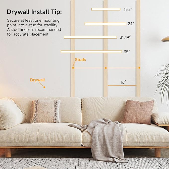 47in Floating Shelves for Wall, Wall Mounted Shelves for Decor Storage Set of 2, Floating Shelf for Bedroom, Bathroom, Living Room and Kitchen（Gray Oak）