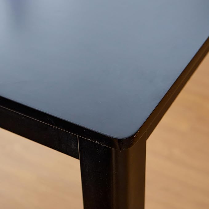 Livinia Cabin 45.3" Wooden Dining Table/Small Rectangular Modern Farmhouse Solid Wood Kitchen Table Desk (Black)