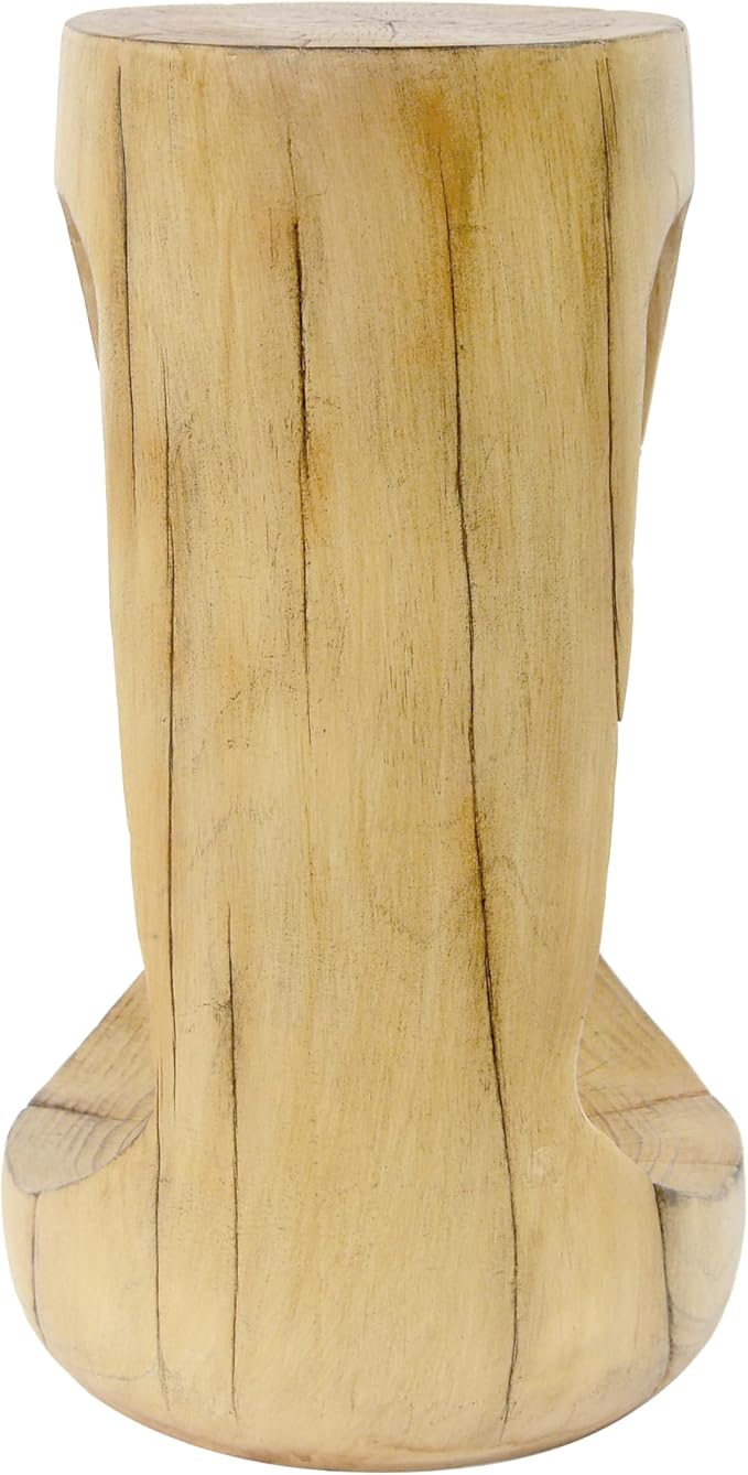ø11.6'' Side Table End Table for Living Room, Modern Farmhouse Countryside Style, Magnesium Oxide & Lightweight Concrete Material for Indoor & Outdoor, No Assembly, Wood Grain, Natural