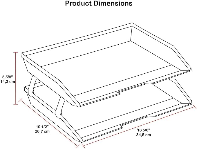 Acrimet Facility 2 Tier Letter Tray, Side Load, Letter Size/A4, Desktop File Organizer, Plastic (Solid Green Color)
