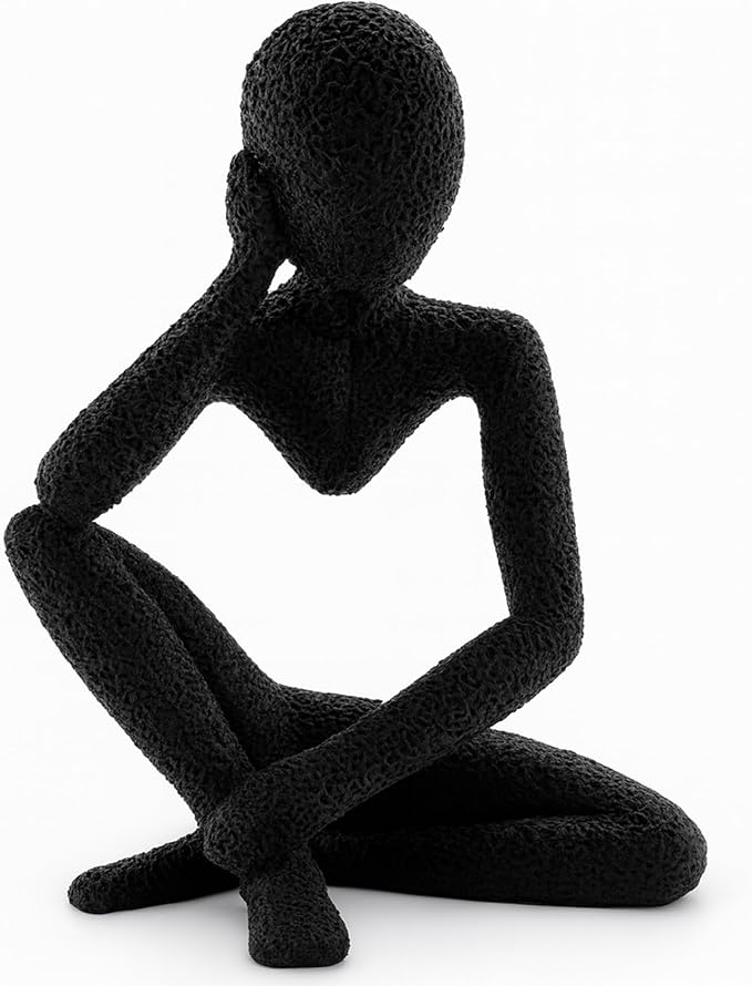 Modern Thinker Sculpture Abstract Figurine for Home, Office, or Bathroom Decor | USA Made | Durable 3D Printed PETG | Perfect for Coffee Table, Bookshelf, or Kitchen Counter