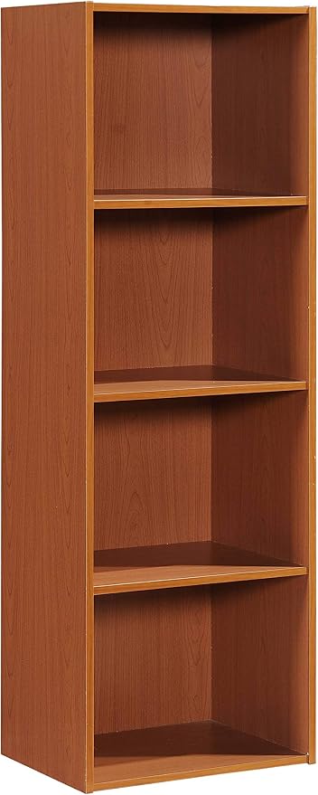 Hodedah 4-Shelf Bookcase in Cherry
