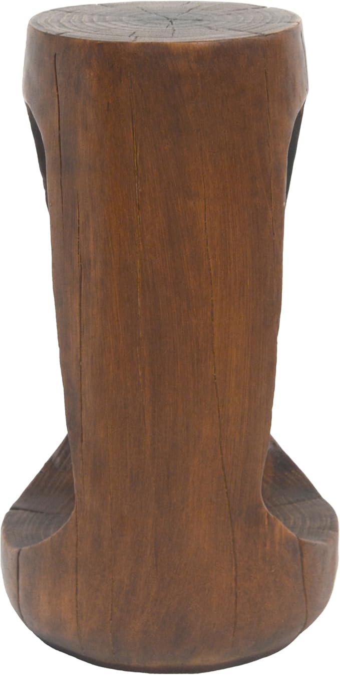 ø11.6'' Side Table End Table for Living Room, Modern Farmhouse Countryside Style, Magnesium Oxide & Lightweight Concrete Material for Indoor & Outdoor, No Assembly, Wood Grain, Antique Brown
