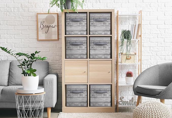 Sorbus Foldable Storage Bins - 11 Inch Sturdy Collapsible Fabric Storage Cubes with Handle - 4 Baskets for Organizing Clothes & Toys - Organization & Storage Baskets for Shelves, Pantry, Closet, Cubby