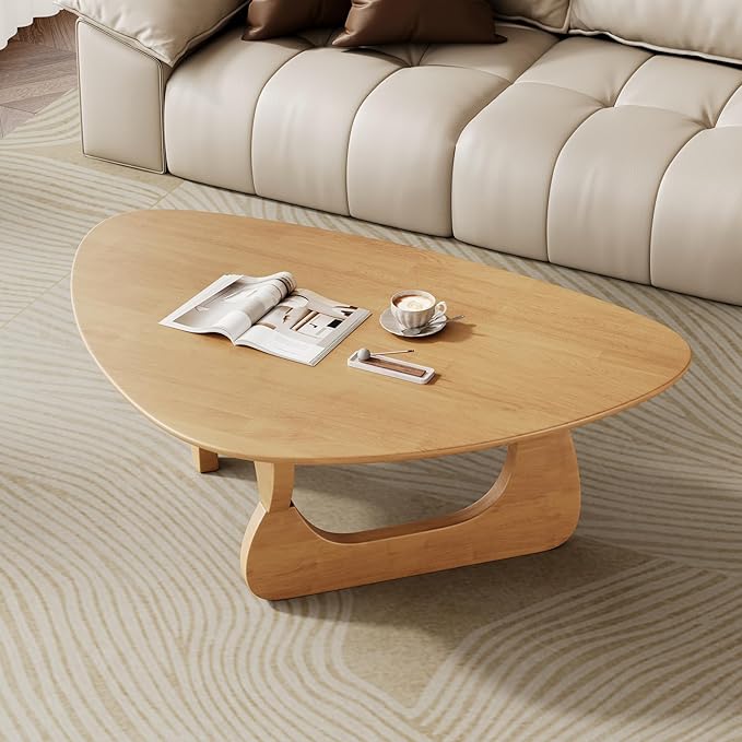 Mid Century Modern Coffee Table - Wooden Coffee Table for Living Room,Center Table Suitable for Bedroom Living Room Reception Office Tables (Wood, Small 34.5 * 23.5 * 16in)