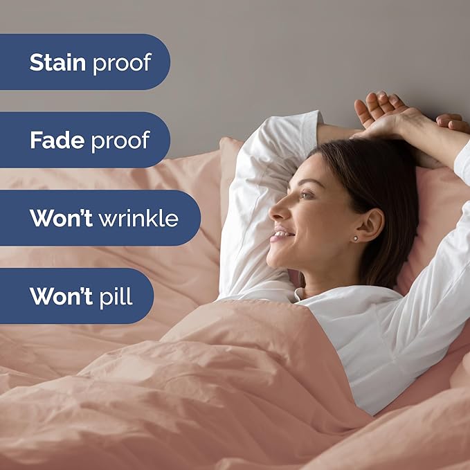 Duvet Cover Cal King Size - Extra Soft Cal King Size Duvet Cover - Lightweight & Breathable - Easy Care & Fade Free with Zipper Closures & Ties - 104" x 98" Inches - (Mauve) Comforter Not Included