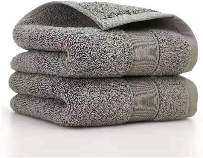 PUPOPIK 2 Pack Hand Towels for Bathroom (14 x 30 Inch)-100% Cotton Hand Towel, Highly Absorbent and Quick Dry Face Washcloth, Home Soft Premium Towel for Hotel, Bath, Kitchen and Spa(Gray)