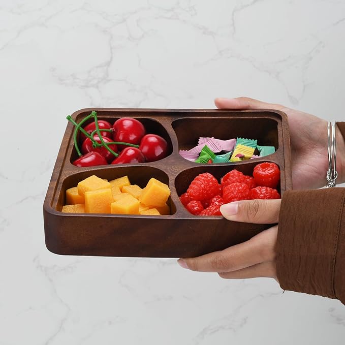 Fruit platter,Wood Serving Tray,Wooden Fruit Bowl for Kitchen Counter for Dessert Platter Tray Dish Kitchen Dining Fruits,Dessert,Snack
