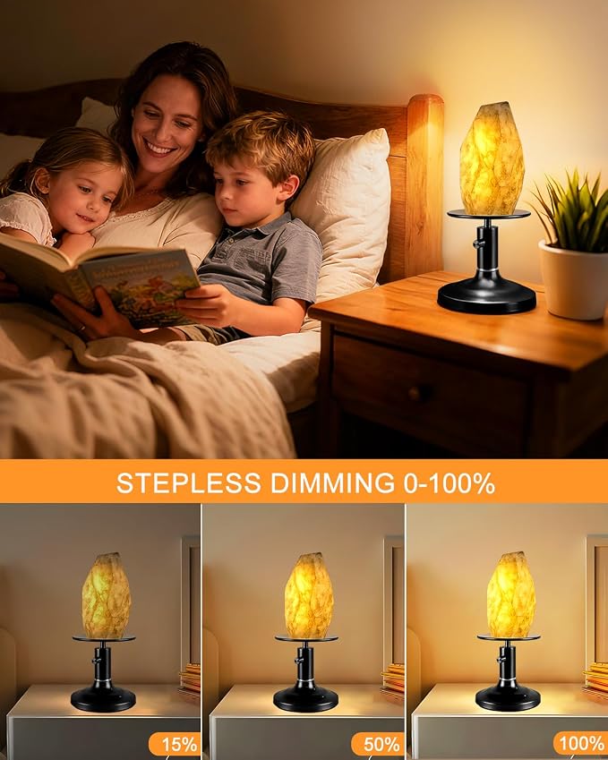 Lightdot Table Lamp for Bedroom Mid Century Modern Black Small Desk Lamp Dimmable 3000K Warmwhite Nightstands Lamp Beside Table Lamp for Living Room Home Office