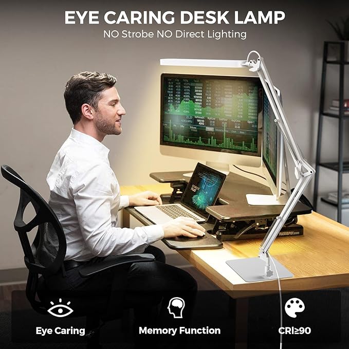 SKYLEO Desk Lamp - LED Desk Light - 5 Color Modes X 11 Brightness Levels, Timmer & Memory Function, Eye Caring, Easy Installation