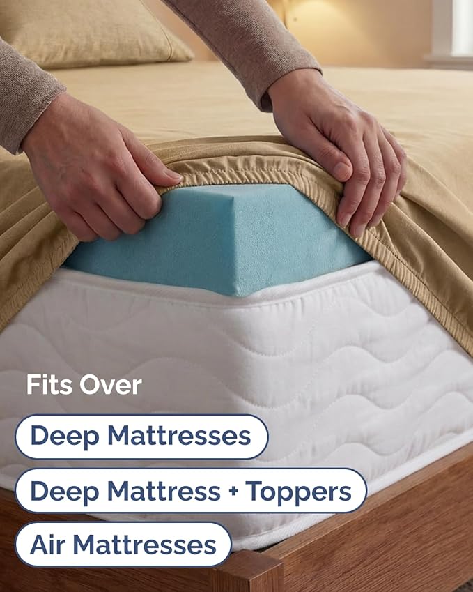 Extra Deep Twin XL Sheet Set - 4 Piece College Dorm Bed Sheets Set with Extra Deep Pockets - Ultra-Soft, Comfy & Breathable Bedding for Women, Men, Kids & Teens - Wrinkle & Fade Free - Heathered Tan