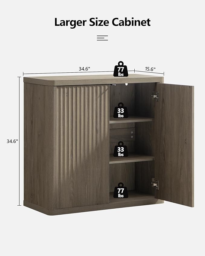 SICOTAS Buffet Cabinet with Storage 103.8" Sideboard Accent Modern Credenza with Doors & Shelves Fluted Tall Media Console Mid Century Coffee Bar Table for Living Room Kitchen Dining Room Hallway