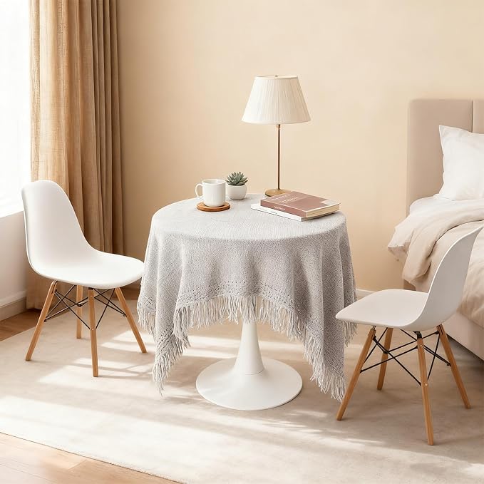 ERGOMASTER 3-Piece Round Dining Table Set for 2, Kitchen Table and Chairs, 32'' Tulip Table & Modern DSW Chair for Home, Small Spaces, Apartments, White