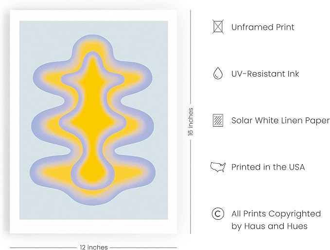 HAUS AND HUES Trippy Poster - Retro aesthetic wall decor with a preppy minimalist style, perfect for adding a touch of fun and color to your bedroom (Unframed, 12x16)