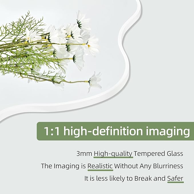 White Irregular Wall Mirrors 24''x36'', Clouds Decorative Modern Mirror for Bedroom Bathroom Living Room or Entryway