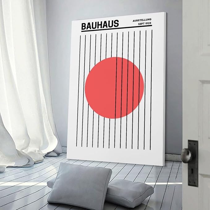 FideMm Bauhaus Print Poster,colours Poster,Abstract Art,Minimalist,Stylish Mid Century Art Poster for Room Aesthetics Canvas Wall Art Poster And Print Frame-style 16x24inch(40x60cm)