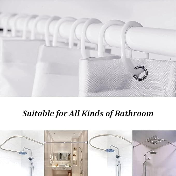 Mid Century Shower Curtain Boho Minimalist Modern Abstract Aesthetic Geometric Striped Atomic Retro Earthy Fabric Bathroom Decor Set with Hooks(70" Wx74.8 H)