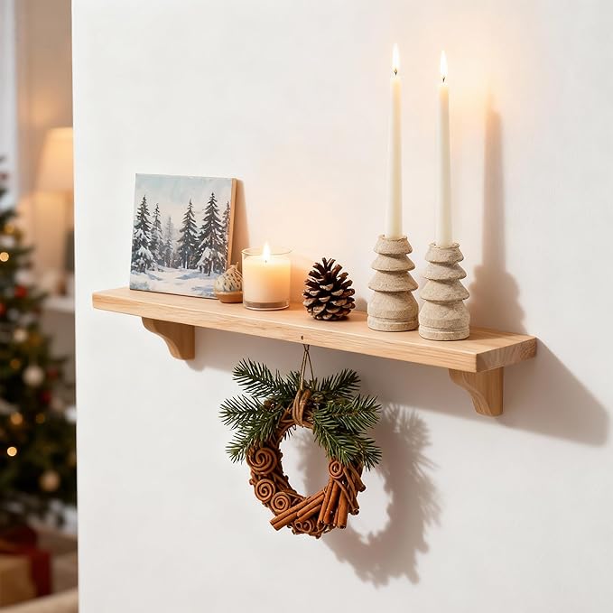 WORHE Marble Candle Holders Set of 2, Natural Stone Candlestick Holder for Christmas Decor, Wedding Centerpiece, Dining Table Fits 3/4" Taper Candles, Non-Slip Base, Light Brown (WH070)
