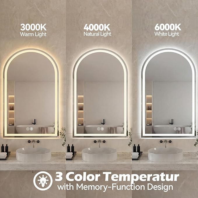 NEWBULIG Wall Mirror, Bathroom Mirror for Over Sink, Matte Metal Framed Vanity Mirror, Wall Decor for Bedroom, Tempered Glass