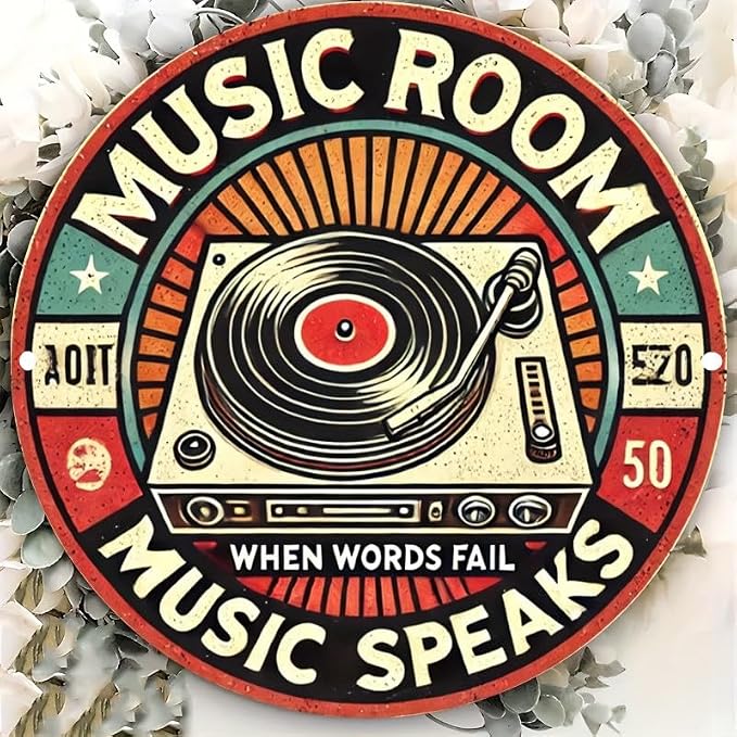 Vintage Vinyl Record Wall Art - Ideal for Music Lovers, Perfect for Bedroom, Home Bar & Club Decor, Great Christmas Gift, Music Room Decor