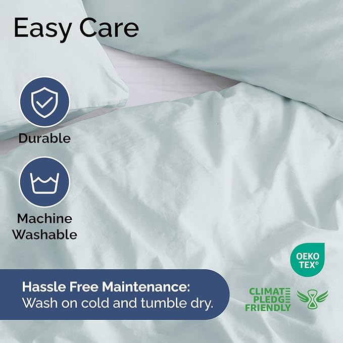 Duvet Cover Full Size - Extra Soft Full Size Duvet Cover - Lightweight, Breathable & Cozy - Easy Care & Fade Free w/Zipper Closures & Ties - 80" x 90" Inches - (Ice Blue) Comforter Not Included