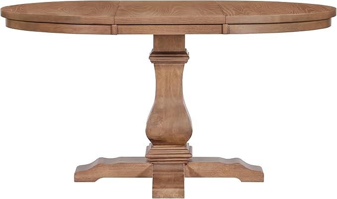 Christopher Knight Home Tokin Extendable Dining Room Table for 6, Wooden Round Expandable Kitchen Table, Vintage Oval Dining Table for Dining Room Kitchen, Walnut